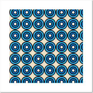 Blue circle pattern Posters and Art